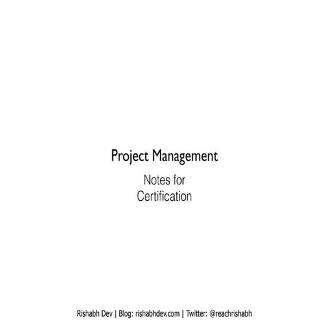 Project Management Certification Notes