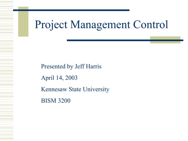 Project Management Control