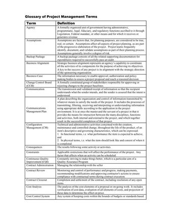 Project Management Definitions
