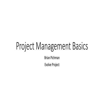 Project Management Basics