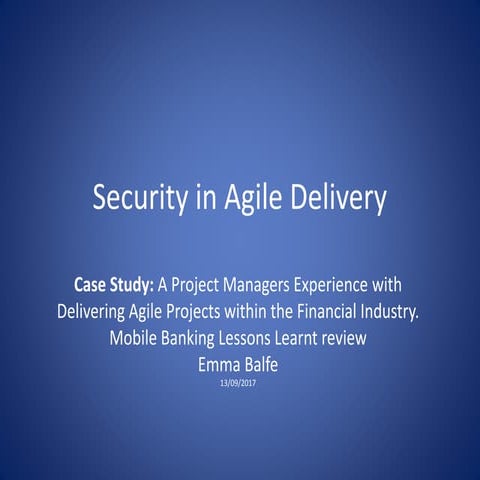 Project management experience security in agile 1309