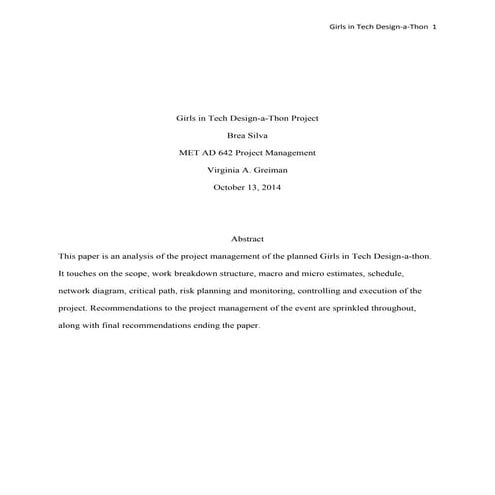 Project Management Final Project | PDF