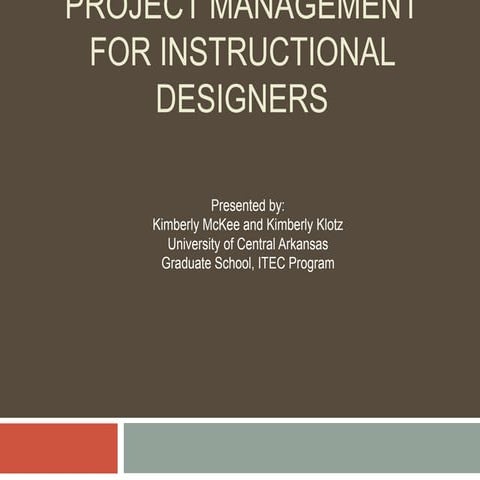 Project management for instructional designers