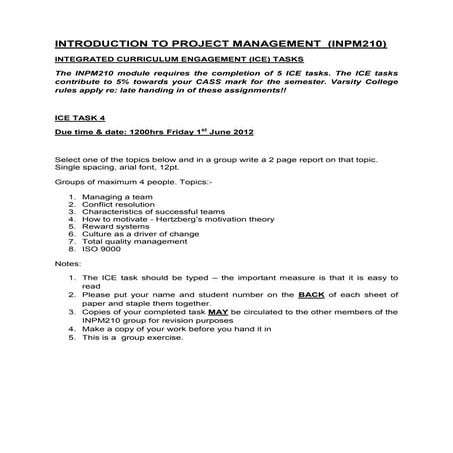 Project management ice task 4
