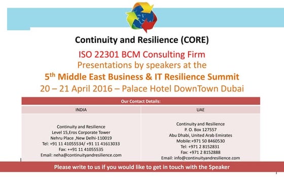 BCM integration with EHS, Crisis Management and Emergency Response . | PPT