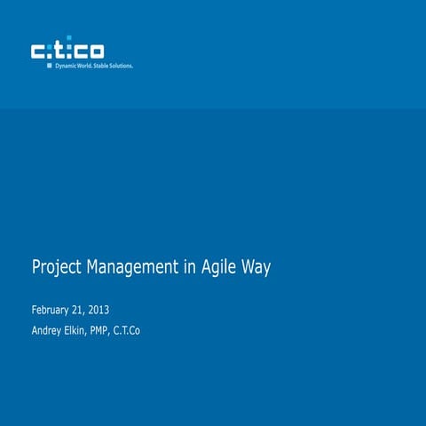 Project management in Agile Way