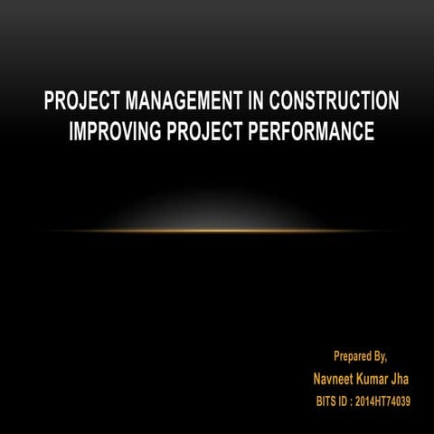 Project management in construction.