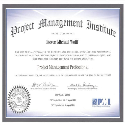Project Management Institute (PMI) Project Management Professional (PMP) Cert...