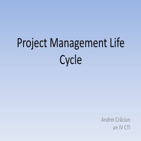 Project management life cycle