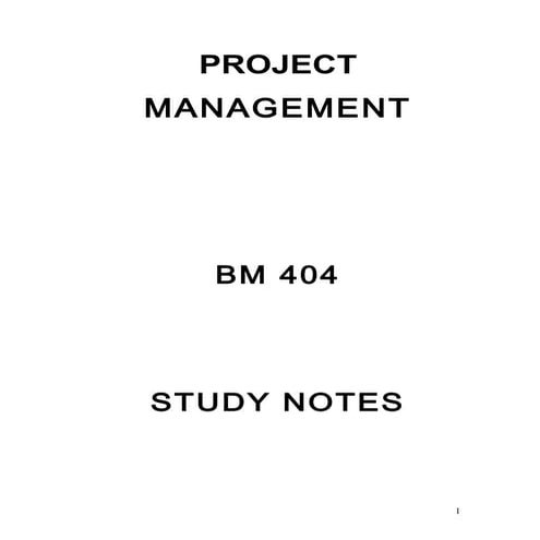 MIDLANDS  STATE  Project management _notes
