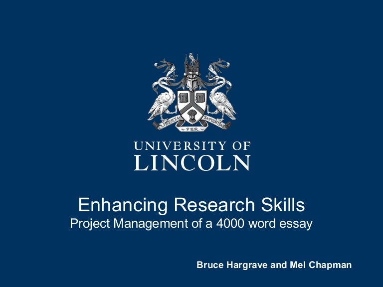 Project Management Of A 4000 Word Essay