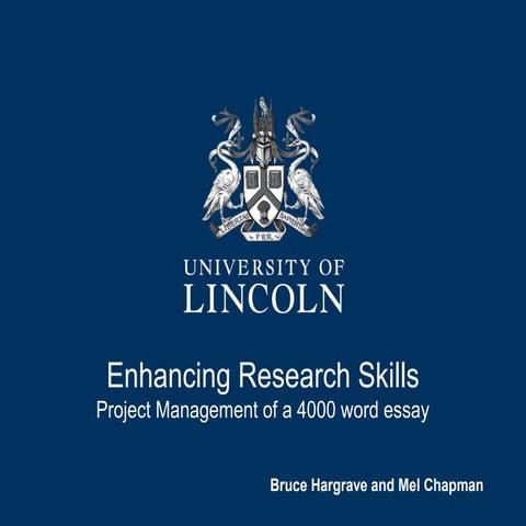 Project management of a 4000 word essay