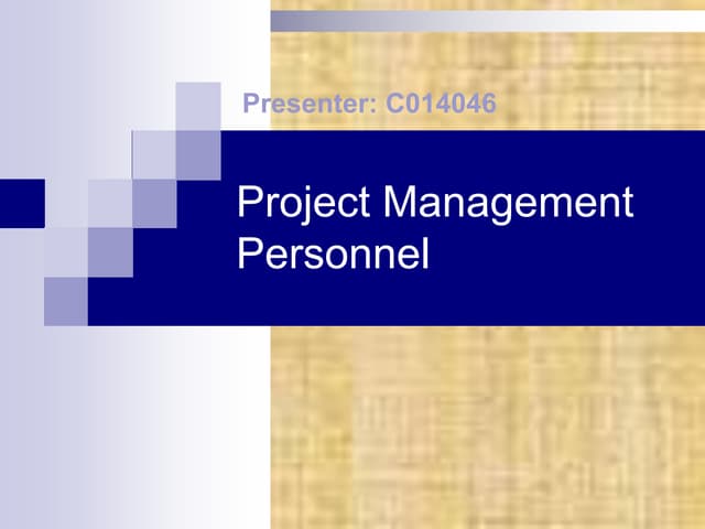 Project management personnel in Computing 