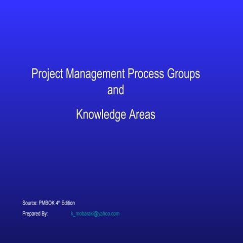Project Management Process Groups And Knowledge Areas