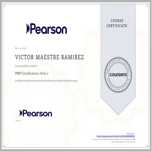 Project Management Professional (PMP) Certification: Unit 2