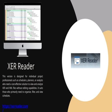 Primavera scheduling software XER Reader | PPTX