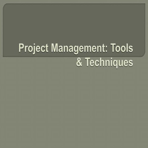 Project management slide show