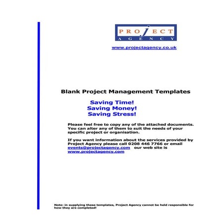Project management templates