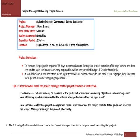 Project manager delivering project success