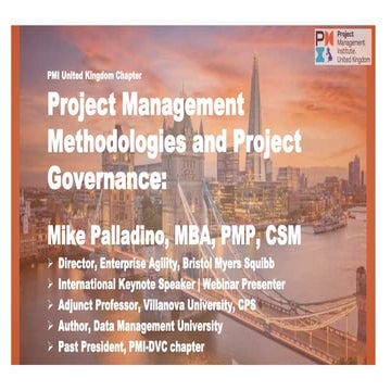 Project Management Methodologies and Project Governance