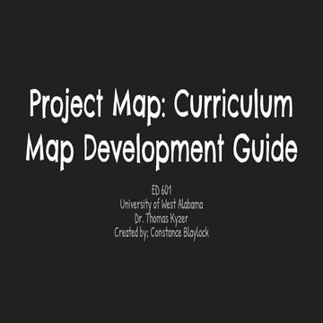 Project map  curriculum map development guide