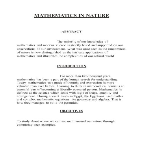 Project math in nature