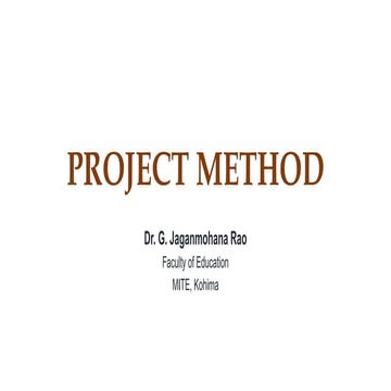 Project Method Of Teaching