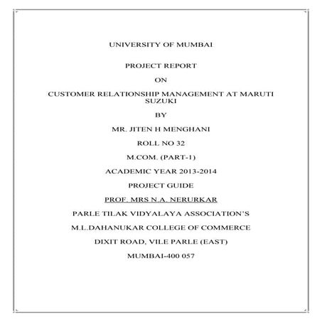 Project MS&S  CRM of maruti suzuki