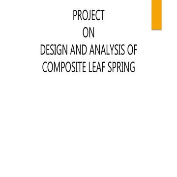  design and analysis of multi leaf spring ppt