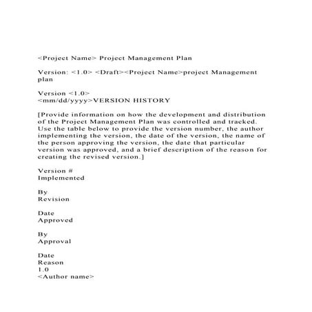 Project Name Project Management PlanVersion 1.0 Draf.docx