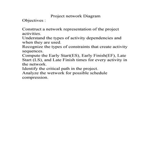Project networkdiagram