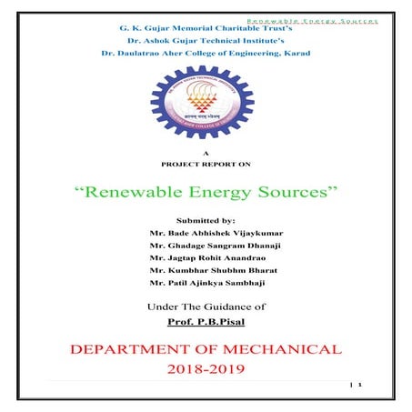 Renewable Energy Sources