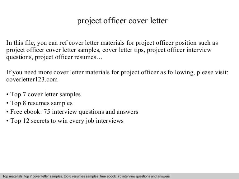Project officer cover letter