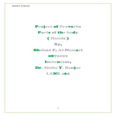 Project of proverbs | DOCX