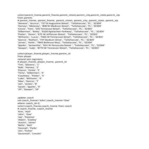 Project one statements