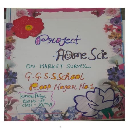 Project on market survey class 12th home science