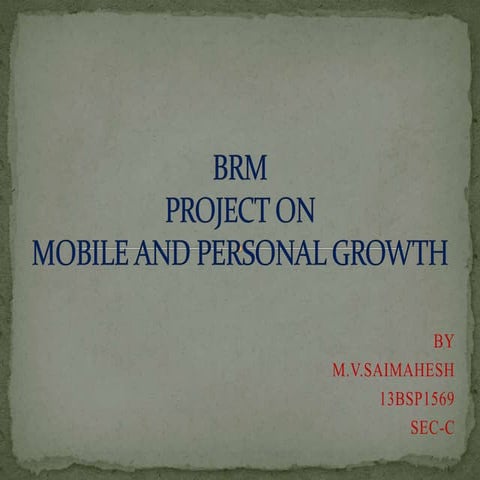 Project on mobile and personal growth
