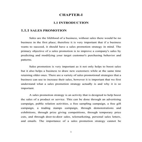 Project on sales promotion in big bazaar