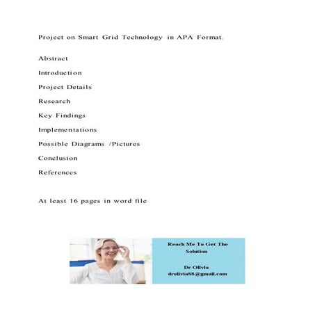 Project on Smart Grid Technology in APA Format.AbstractInt | DOCX