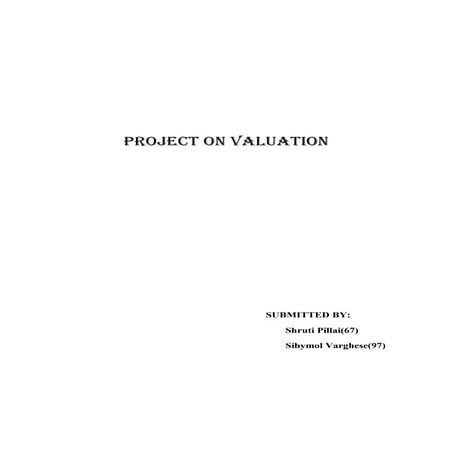 Project on valuation (67,97)