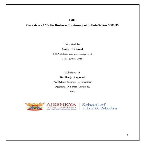 Overview of media sector of 'OOH sector'