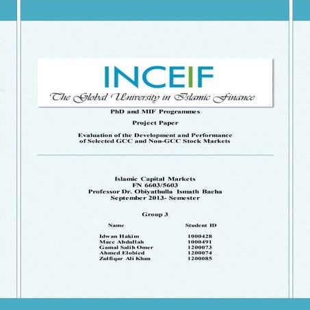 Evaluation of the Development and Performance  of Selected GCC and Non-GCC St...