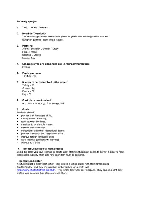 sample project plan