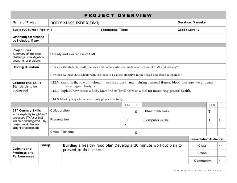 project planning form