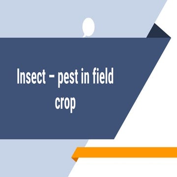 Insect-pest in fiel crop - introduction , difference between them , damageand...