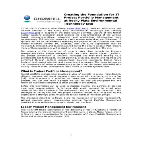 Project portfolio management