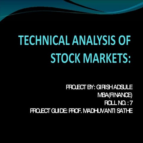 Technical Analysis OF stock markets