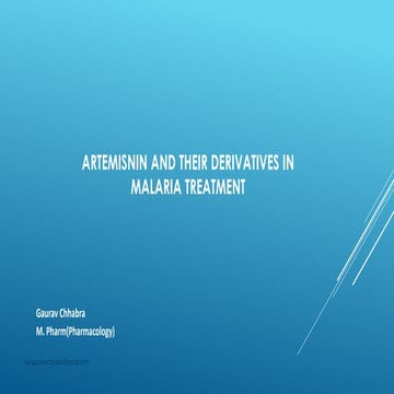 Artemisnin and their derivatives in malaria therapy 