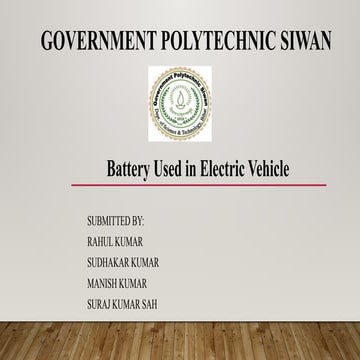 Electric Vehicle seminar ppt presentation