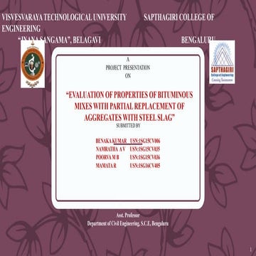 Project report on bituminous concrete relevant to roads